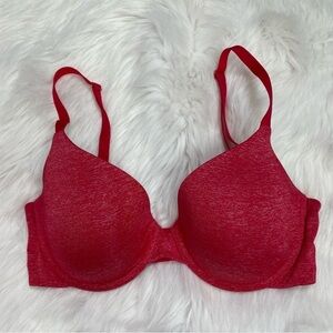 Victoria’s Secret Uplift Semi Demi Bra‎ Size 34D Heathered Red Lightly Padded